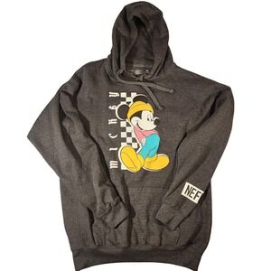 Disney Mickey Mouse‎ Hoodie Sweatshirt Mens Medium Gray NEFF Pullover Graphic